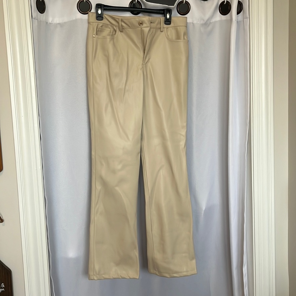 Zara Tan Leather Pants, size 06
